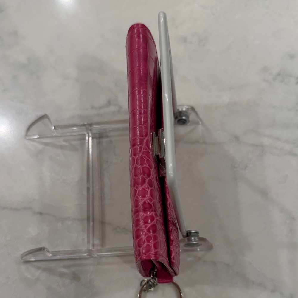 Pink Lauren Ralph Lauren Croc-Embossed Women's Clutch - Picture 6 of 8